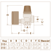 Предохранительный клапан CALEFFI 3134 1/2″ x 6.0 бар под манометр 84383