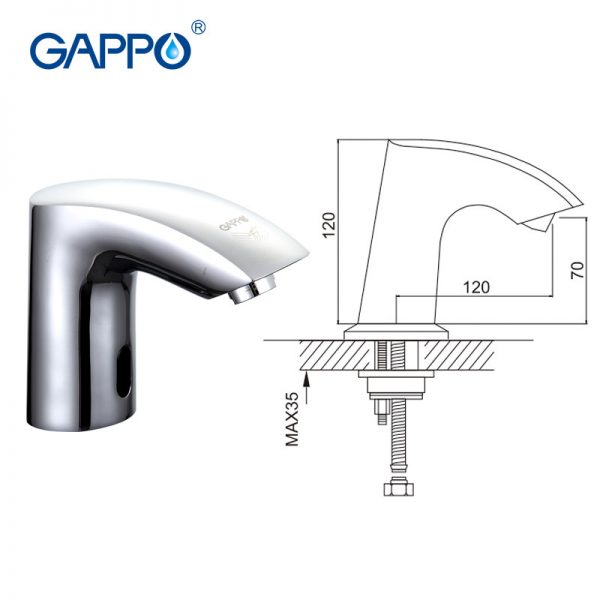 Смеситель для умывальника сенсорный Gappo G518 фото 