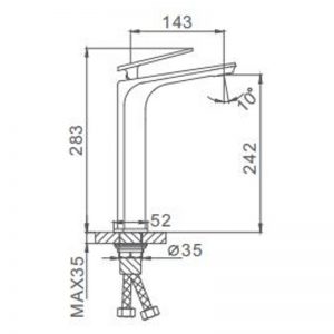 Смеситель для умывальника Frap F1057-2 черный