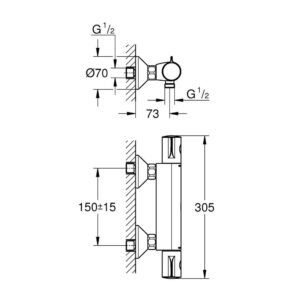 Смеситель термостатический для душа Grohe Grohtherm 800 34558000