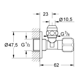 Кран приборный Grohe 2201700M 1/2″х3/8″ угловой