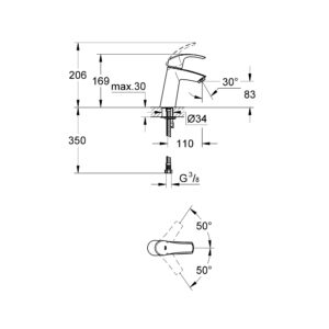 Смеситель для раковины Grohe Eurosmart 23324001