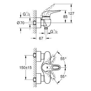 Смеситель для душа Grohe Eurostyle 33590003