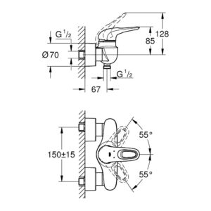 Смеситель для душа Grohe Eurostyle 33590LS3
