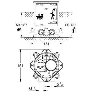 Внутренняя часть напольного смесителя для ванны Grohe 45984001