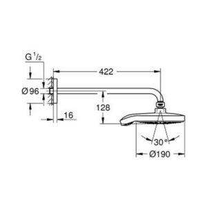 Лейка для верхнего душа с держателем Grohe Power&Soul Cosmopolitan 190 26172000