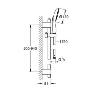 Душевой гарнитур Grohe Power&Soul 130 27738000
