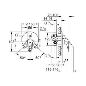Смеситель скрытого монтажа для душа Grohe Eurostyle 33637003 на два потребителя