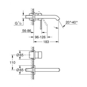 Внешняя часть смесителя для раковины Grohe Essence M-Size 19408001