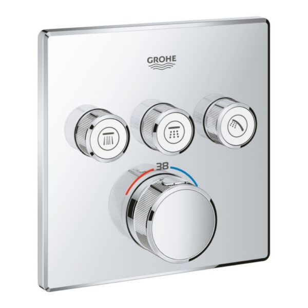 Внешняя часть термостатического смесителя для ванны Grohe Grohtherm SmartControl 29126000 на три потребителя фото 