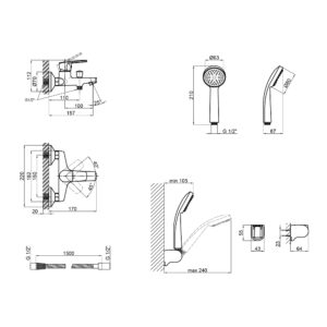 Смеситель для ванны Qtap Polaris WHI 006 New