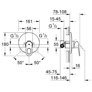 Смеситель скрытого монтажа для душа Grohe BauLoop 29080000