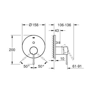 Внешняя часть смесителя для душа Grohe Essence 24058001 на два потребителя