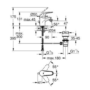 Смеситель для биде Grohe Euroeco 23263000