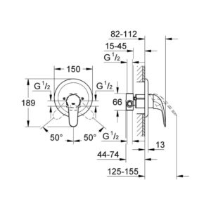 Смеситель скрытого монтажа для душа Grohe Euroeco 32742000