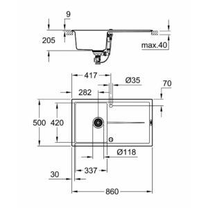 Кухонная мойка Grohe Sink K400 31640AT0