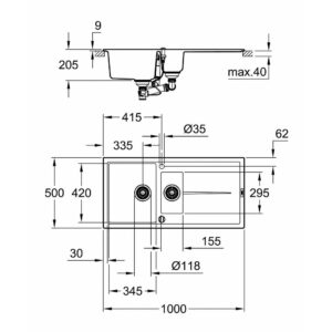 Кухонная мойка Grohe Sink K400 31642AT0