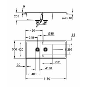 Кухонная мойка Grohe Sink K400 31643AT0