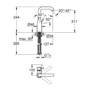 Смеситель для раковины Grohe Essence L-Size 23541001