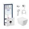 Комплект инсталляция Grohe Rapid SL 38721001 + унитаз с сиденьем Qtap Crow QT05335170W + набор для гигиенического душа со смесителем Grohe BauClassic 111048