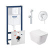 Комплект инсталляция Grohe Rapid SL 38722001 + унитаз с сиденьем Qtap Crow QT05335170W + набор для гигиенического душа со смесителем Grohe BauClassic 2904800S