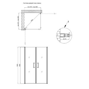 Душевая кабина Qtap Gemini CRM1099SC6 90х90 см, стекло Clear 6 мм без поддона