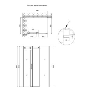 Душевая кабина Qtap Aries CRM1018RC8 100х80 см, стекло Clear 8 мм без поддона