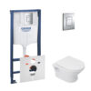 Набор инсталляция 4 в 1 Grohe Rapid SL 38772001 + унитаз з сиденьем Qtap Lark QT0331159W