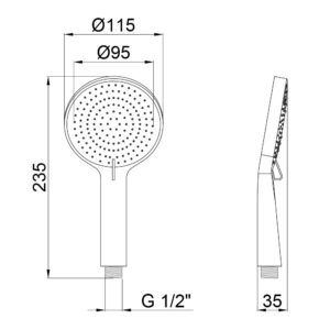 Лейка для ручного душа Qtap Rucni A116O3PCW