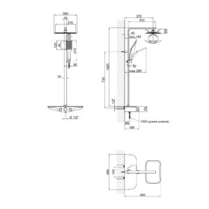 Душевая система Qtap Sloup 57106VKNW
