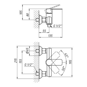 Смеситель для душа Qtap Pivonka 4013102C