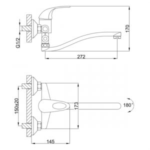Смеситель для ванны Frap F2102-B