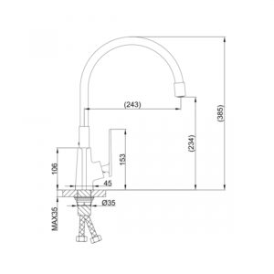 Смеситель для кухни Frap F4457 с гибким изливом