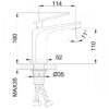 Смеситель для умывальника Frap F1057 черный 55871