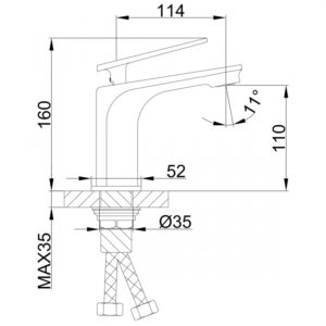 Смеситель для умывальника Frap F1057 черный