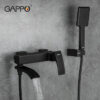 Смеситель для ванны Gappo G3207-6 черный 56117