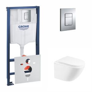 Набор инсталляция 4 в 1 Grohe Rapid SL 38772001 + унитаз с сиденьем Qtap Robin QT1333046ENRW