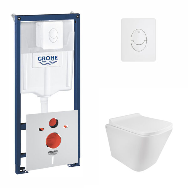 Набор инсталляция 4 в 1 Grohe Rapid SL 38722001 + унитаз с сиденьем Qtap Tern QT1733052ERW фото 