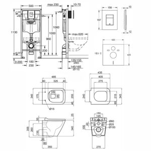 Набор инсталляция 5 в 1 Grohe Rapid SL 38827000 + унитаз с сиденьем Qtap Tern QT1733052ERW
