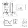 Набор Qtap инсталляция 3 в 1 Nest QT0133M425 с панелью смыва круглой QT0111M11V1146MB + унитаз с сиденьем Swan QT16335178W 62265