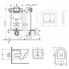 Набор Qtap инсталляция 3 в 1 Nest QT0133M425 с панелью смыва квадратной QT0111M06029SAT + унитаз с сиденьем Jay QT07335176W 62272