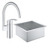 Набор Grohe мойка кухонная K700 31578SD0 + смеситель Eurosmart 33202002