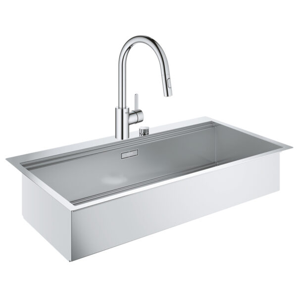 Набор Grohe мойка кухонная K800 31586SD0 + смеситель Eurosmart Cosmopolitan 31481001 фото 