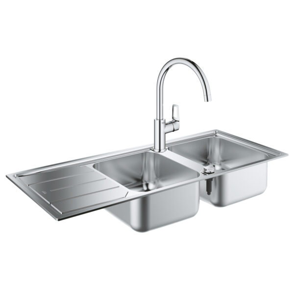 Набор Grohe мойка кухонная K500 31588SD0 + смеситель BauLoop 31368001 фото 