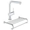 Набор Grohe смеситель для кухни сенсорный Minta Touch 31360001 + полка для полотенец Essentials Authentic 40660001