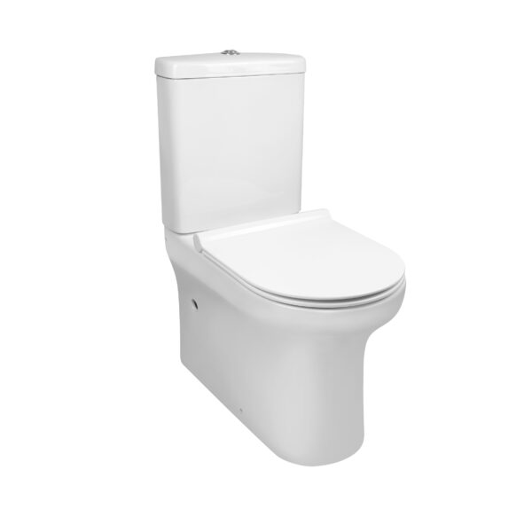 Унитаз-компакт Qtap Aquarius безободковый с сиденьем Soft-close QT2122C665PW фото 