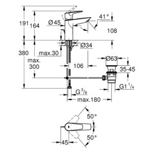 Смеситель для раковины Grohe BauEdge New M-Size 23758001