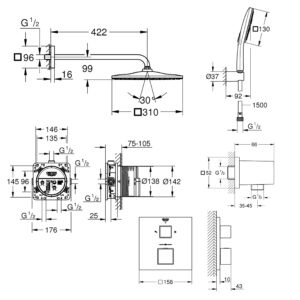 Душевая система Grohe Grohtherm Cube UA26405SC0