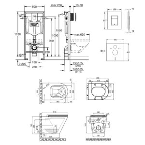 Набор инсталляция 4 в 1 Grohe Rapid SL 38772001 + унитаз с сиденьем Qtap Scorpio QT1433053ERW