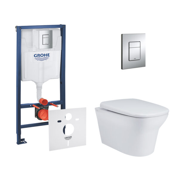 Набор инсталляция 4 в 1 Grohe Rapid SL 38772001 + унитаз с сиденьем Qtap Gemini QT25332614EW фото 